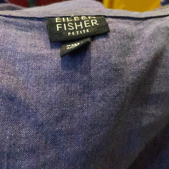 Beautiful EILEEN FISHER linen pants and top.  Soft blue color for a classic look - Picture 6 of 6